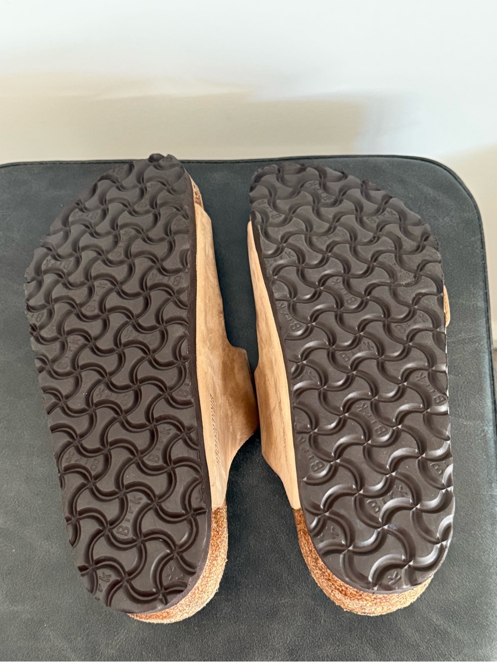 Birkenstock Two-Strap Buckle Sandals - Tan Suede - Picture 3 of 7